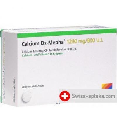 Calcium D3 Mepha в растворимых таблетках 1200/800 20 штук