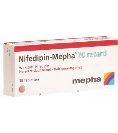 Nifedipin Mepha 20 Retard Tabletten 20mg 30 Stück