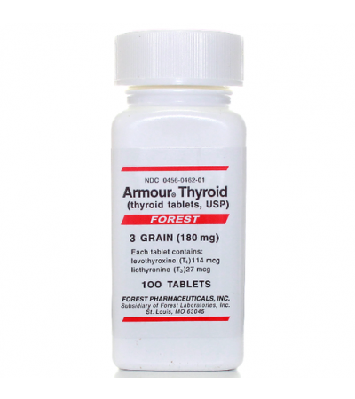 Armour Thyroid 180MG (3 Grain) 100 Tablets