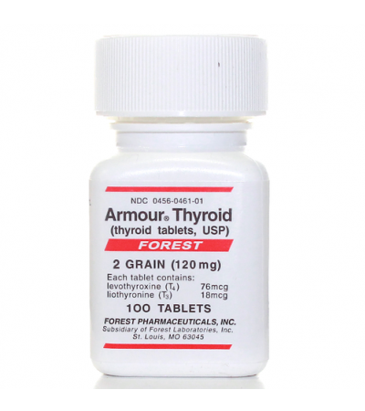 Armour Thyroid 120MG (2 Grain) 100 Tablets