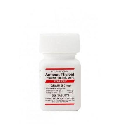 Armour Thyroid 1 GRAIN (60 mg) 100 tablets