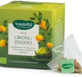 Травяной чай Neavita с лимоном и имбирем, 15 пакетиков, фильтрованный.