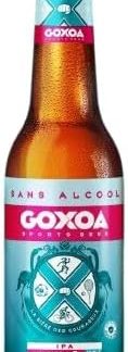 Безалкогольное пиво Goxoa IPA, обогащенное витамином D, 0,4% алкоголя, для спортсменов и хорошего самочувствия, с нотками абрикоса и персика (упаковка из 12 бутылок).
