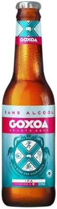 Безалкогольное пиво Goxoa IPA, обогащенное витамином D, 0,4% алкоголя, для спортсменов и хорошего самочувствия, с нотками абрикоса и персика (упаковка из 12 бутылок).