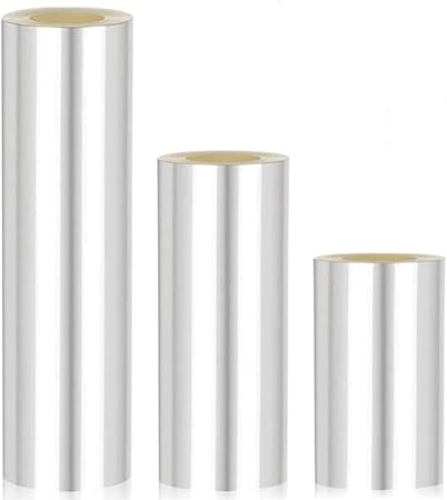 PIQIUQIU 3 рулона фольги для украшения краев тортов, 8 см/10 см/15 см x 10 м, прозрачная ацетатная фольга для декорирования тортов, шоколадного мусса и десертных колец.