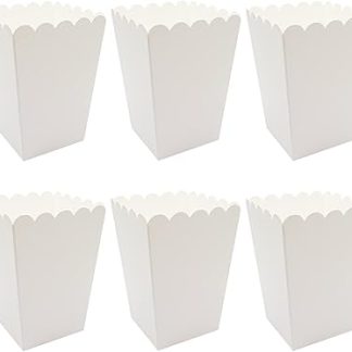 24 белых коробочки для попкорна (5,6 x 10,7 x 7,6 см)