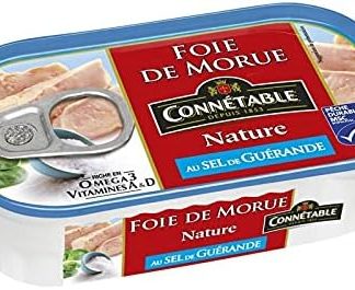 Connétable - натуральная тресковая печень в Sel Guerande 121G - партия из 4 штук - цена за партию - быстрая доставка