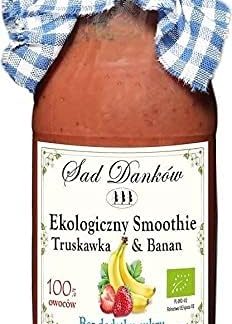 Клубнично-банановый смузи без сахара, органический, 240 г - SAD DANKÓW