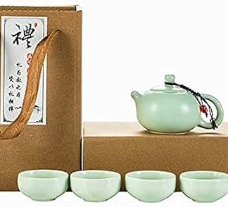 Японский керамический чайный сервиз EatingBiting для любителей чая, фарфоровый чайный сервиз в стиле кунг-фу, 5 предметов, японский чайный сервиз, бирюзовый фарфоровый чайный сервиз с 1 предметом.