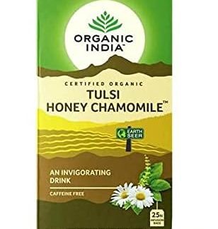ОРГАНИЧЕСКАЯ ИНДИЯ ЗДОРОВЫЙ ОСОЗНАННЫЙ ОБРАЗ ЖИЗНИ Туласи Мед Ромашка 25 чашек чая (5 штук, всего 125 чашек)