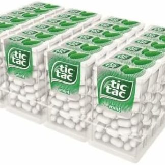 Мятные драже Tic Tac, 24 штуки по 18 г, освежающие мятные конфеты для свежего дыхания, маленькие карманные драже + кубик Shipsy