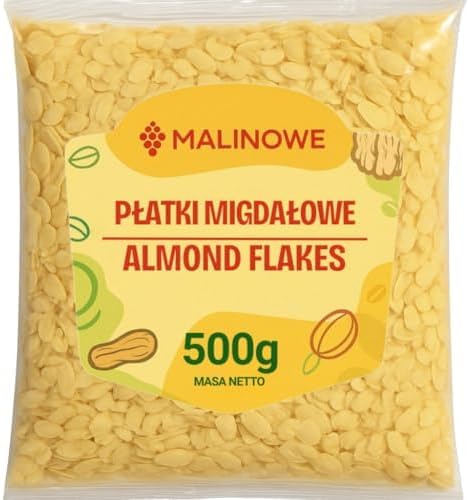 Малиновые миндальные хлопья, 500 г, свеженарезанные