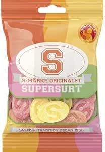 2 x 80 г S-Märke - Super Surt - оригинальные - шведские - кислые - винные жевательные конфеты - леденцы