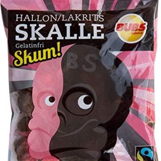 Лакричные конфеты Bubs Skull Raspberry Foam, 6 упаковок по 90 г.