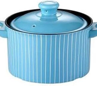 Керамическая кастрюля для газовой плиты, синяя круглая кастрюля для приготовления пищи, многофункциональная молочная кастрюля, кухонные принадлежности (цвет: 4,5 л)