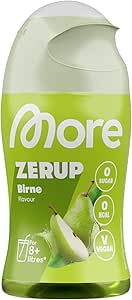 MORE Zerup, грушевый, 65 мл, на 8 л готового к употреблению сиропа без сахара с экстрактами настоящих фруктов, веганский, ноль калорий - Сделано в Германии