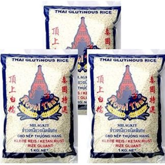 Королевский тайский клейкий рис, 1 кг, упаковка из 3 шт. (3 x 1000 г)