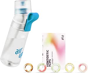 Оригинальный стартовый набор AIR UP Twist Pro с капсулами 5 вкусов и бутылкой для воды объемом 600 мл с ароматом без сахара, пригодна для мытья в посудомоечной машине, не содержит BPA и представлена ​​в цвете Blue Splash.