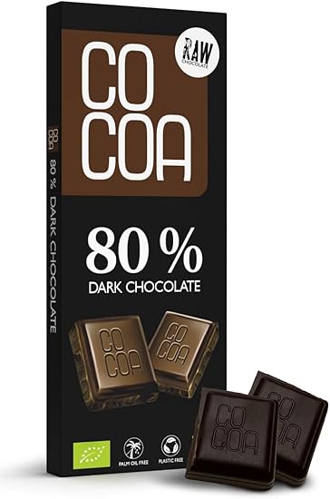 CO COA Темный шоколад 80%, органический темный шоколад 40 г. Изготовлен из необжаренных какао-бобов, без рафинированного сахара, веганский, с нектаром из цветков кокоса, темный шоколад для полного наслаждения.