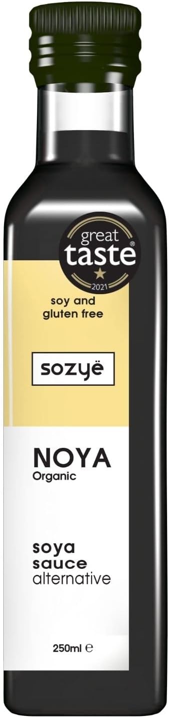 Соус NOYA – сертифицированный органический, безглютеновый, растительный соевый соус, произведенный в Великобритании – стеклянная бутылка 250 мл, 1 упаковка.