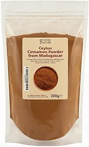 Grocer Planet - Порошок цейлонской корицы (200 г) | Цейлонская корица из Мадагаскара | Чистая и натуральная