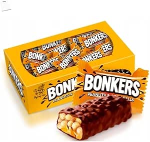 Хрустящий батончик Bonkers весом 1 кг с орехами и шариками Flying Cow AIM Shipsy Block.