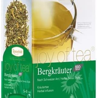 Ronnefeldt Bergkräuter BIO 'Joy of Tea' - травяной чай | Швейцарский стиль, 15 чайных пакетиков, 30 г x 6 штук