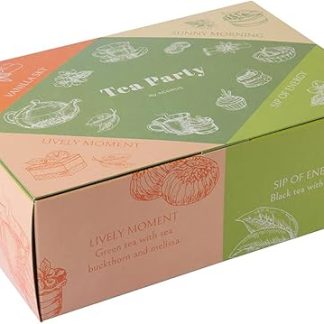 Чайная вечеринка ACORUS с 4 разными вкусами 40 пакетиков натурального чая ройбуш, черного и зеленого чая в красивой подарочной коробке