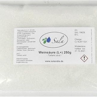 Sala Винная кислота Grieß E 334, пищевая, 250 г, пакет.