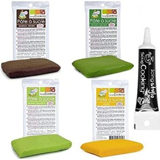 Набор сахарной пасты Garden + черный кондитерский карандаш