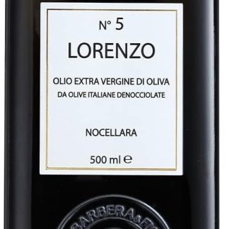 Barbera Lorenzo nr 5 oliwa z oliwek extra virgin, 479 g Sycylijska ekstrahowana na zimno EVOO Owocowy i miękki smak oliwek Nocellara del Belice Świeże żniwa importowana oliwa z oliwek z Włoch