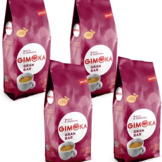 Кофе Gimoka Gran Bar, итальянские кофейные зерна для эспрессо, светлая обжарка (4 упаковки по 1 кг)