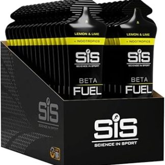 Science in Sport BETA Fuel Gel + Nootropica Gel 30 x 60 мл Лимон и лайм - Высокоэнергетический углеводный гель с 40 г углеводов, энергетический гель для спортсменов, занимающихся видами спорта на выносливость.