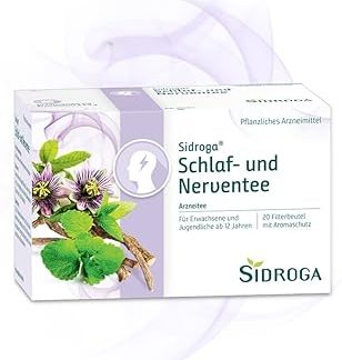 Успокаивающий лечебный чай Sidroga для сна и нервной системы – с валерианой, мелиссой, маракуйей и мятой – 20 пакетиков по 2 г.