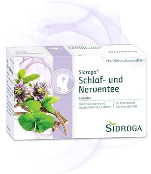 Успокаивающий лечебный чай Sidroga для сна и нервной системы – с валерианой, мелиссой, маракуйей и мятой – 20 пакетиков по 2 г.