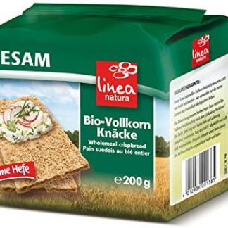 Хрустящий, рассыпчатый кунжутный хлеб Linea Natura Bio, органический, выпеченный без дрожжей, 5 упаковок по 200 г, 1 кг