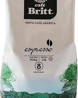 Café Britt® - Коста-риканский эспрессо-кофе (1 упаковка) (900 г - цельные зерна, арабика, кошерный, без глютена, 100% изысканный, темная обжарка)