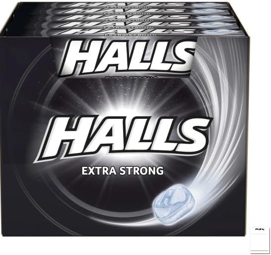 Конфеты Halls Extra Strong Menthol – Интенсивное освежение, 20 упаковок по 33,5 г + кубик Shipsy