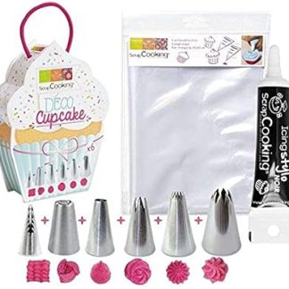 6 насадок + 6 кондитерских мешков для украшения кексов + черный кондитерский маркер