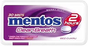 Леденцы Mentos Clean Breath со вкусом ягод и мяты, 21 г, ягодная мята, 1 шт.