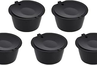 Многоразовые кофейные капсулы Headerbs, 5 шт., 50 мл, фильтр для кофе с ложкой для эспрессо-машины, черные.