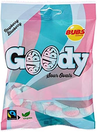 Конфеты Bubs Goody Sour Ovals со вкусом малины и карамели, 6 пакетиков по 90 г.