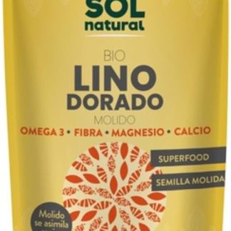 Органические семена льна золотистого цвета SOLNATURAL для измельчения, 250 г.