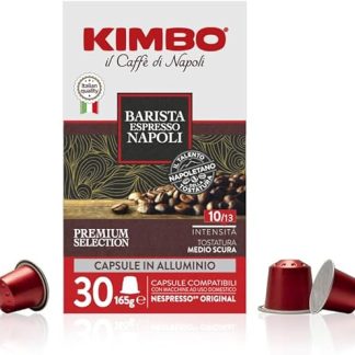 Капсулы для эспрессо Kimbo Napoli (1 x 30 шт.), итальянские капсулы, средне-темная обжарка, из зерен арабики и робусты, совместимы с кофемашинами Nespresso.