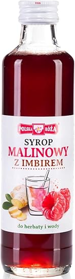 Малиновый сироп с имбирем, 315 г, польская роза.