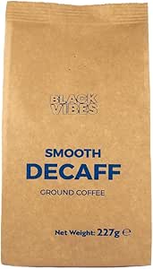 Black Vibes - Молотый кофе без кофеина (227 г) | Мягкая смесь | Сделано в Италии
