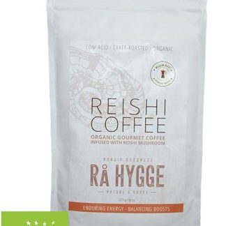 Молотый органический кофе с экстрактом рейши для эспрессо, 227 г - экологичный, с низким содержанием кислоты - Ra Hygge