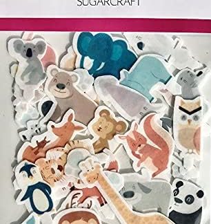 30 съедобных вафельных подставок для кексов с изображением животных из сафари и зоопарка, легко режутся.