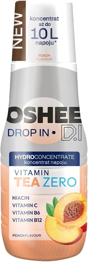 OSHEE DROP IN ZERO, гидроконцентрат 500 мл, персиковый чай, концентрированный напиток с витаминами, 0 ккал, 0 г углеводов, без сахара, объем напитка до 10 л