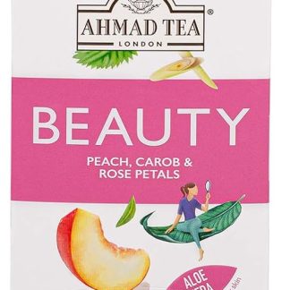 Ahmad Tea Herbata Natural Benefit Napar z brzoskwini, chleba świętojańskiego i płatków róży Beauty, 20 saszetek na herbatę, 1 opakowanie